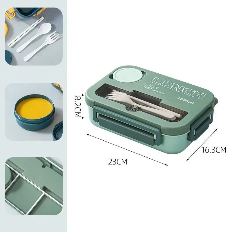 Boîte à déjeuner / boîte à Bento portable 1300ML avec fourchette et cuillère "Wonderful Life - Lunch Box"