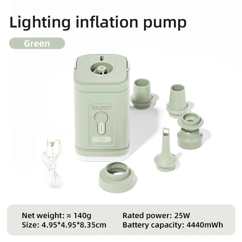 Pompe de gonflage sans fil / mini compresseur avec éclairage LED "PACOONE - Mini Outdoor Air Pump"