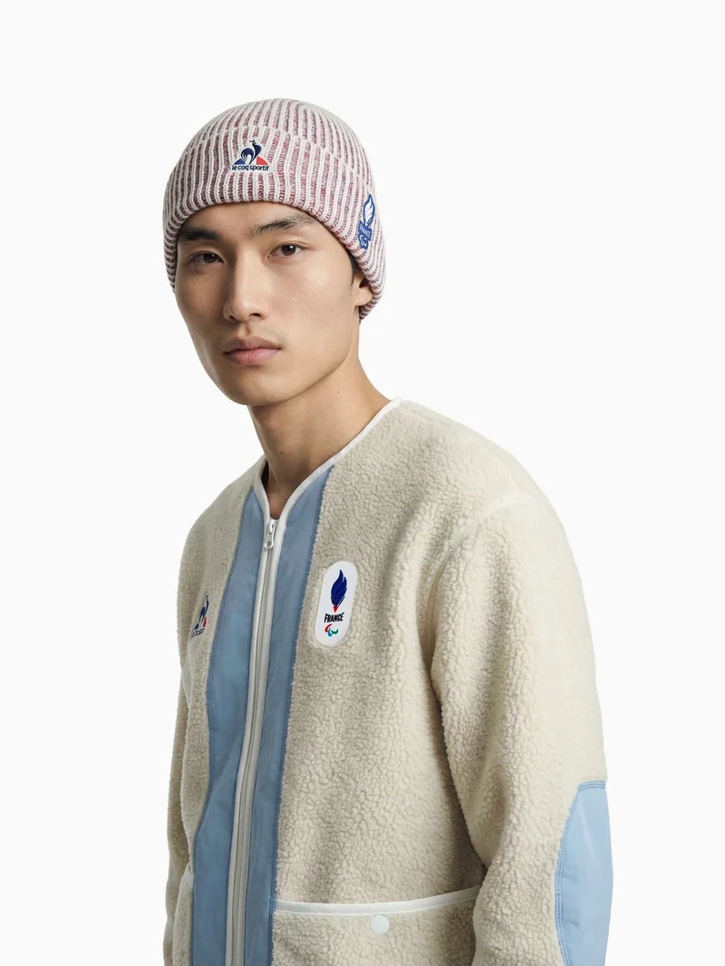 Bonnet Équipe de France Paralympique 2026 en maille côtelée