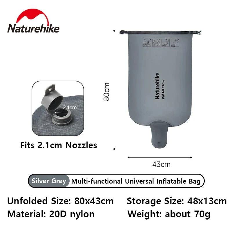 Sac gonflable, sac de rangement 2 en 1, accessoire pour matelas gonflable buses de 2.1cm "Naturehike - NCT air"