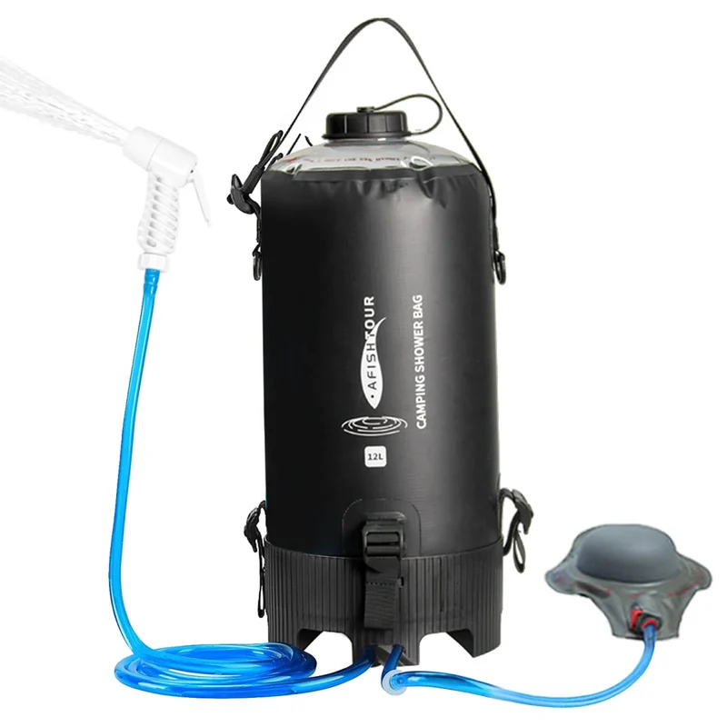 Sac de douche portable pour camping à pression en PVC 12L "Afishtour - Camping Shower Bag"