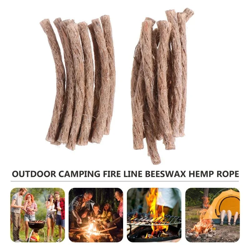 Kit de survie outdoor 10 allumes-feu en chanvre "Outdoor Survival Gear"
