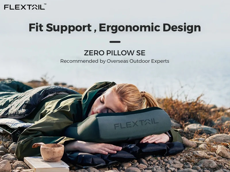 Oreiller gonflable ergonomique avec contour du cou 160g "FLEXTAILGEAR - Zero Pillow SE"