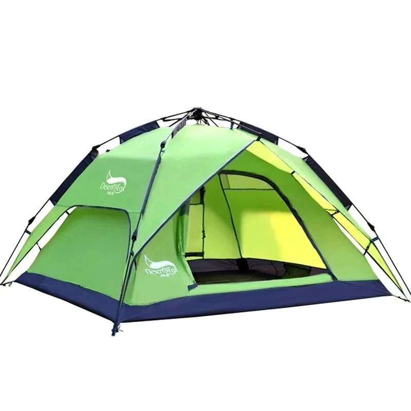 Tente de camping automatique, tente familiale pour 3 à 4 personnes à double couche 3,4kg "Desert&Fox - S022-ZDZ"