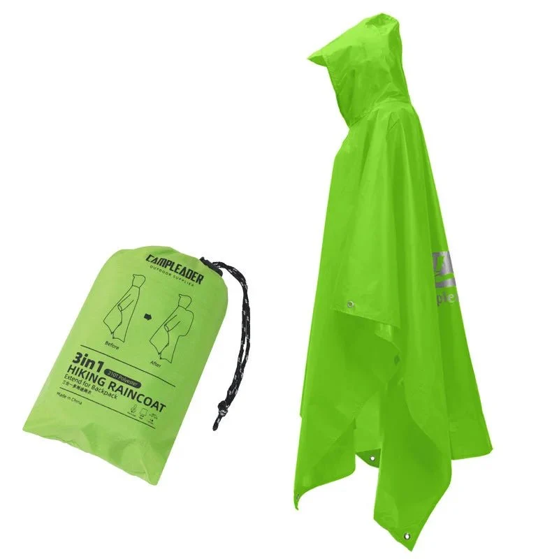 Poncho imperméable / tarp 3 en 1 léger pour la randonnée et les activités outdoor 290g "Campleader - Hiking Raincoat"