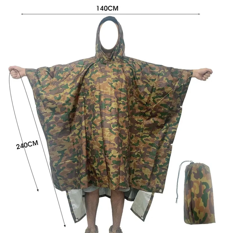Poncho imperméable / tarp 3 en 1 pour l'extérieur et l'exploration nature "Qupinhui - Rainwear Tactictal"