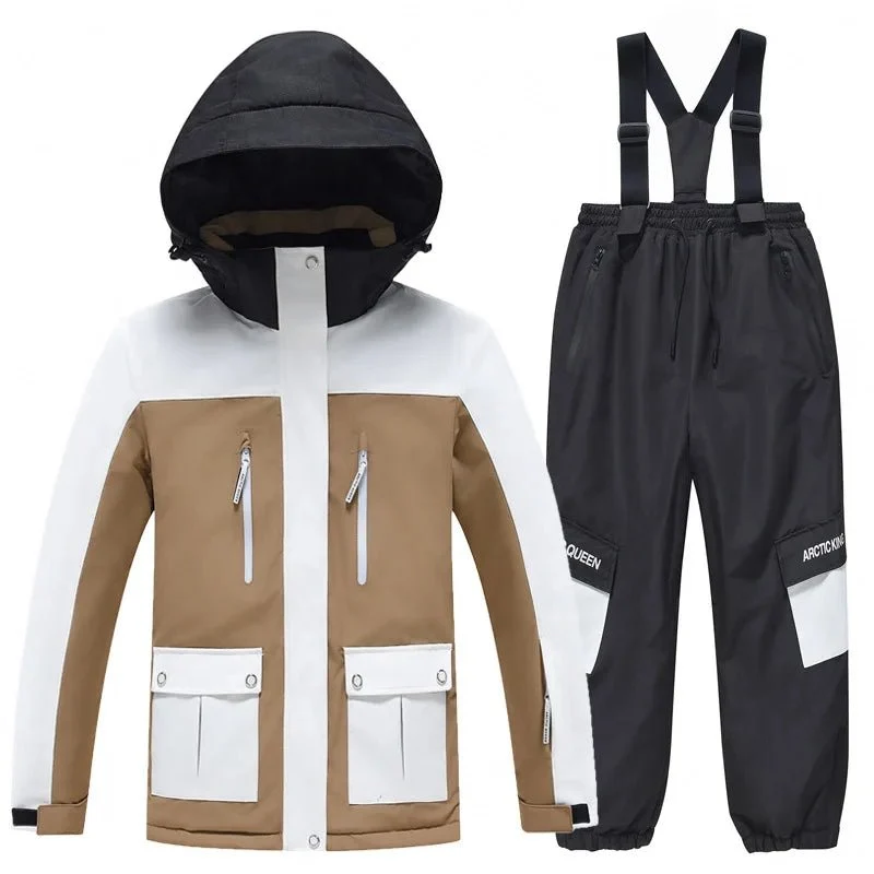 Combinaison de ski / snowboard pour enfants, coupe-vent, imperméable, ensemble de neige d'hiver "Artic King -Queen 103"