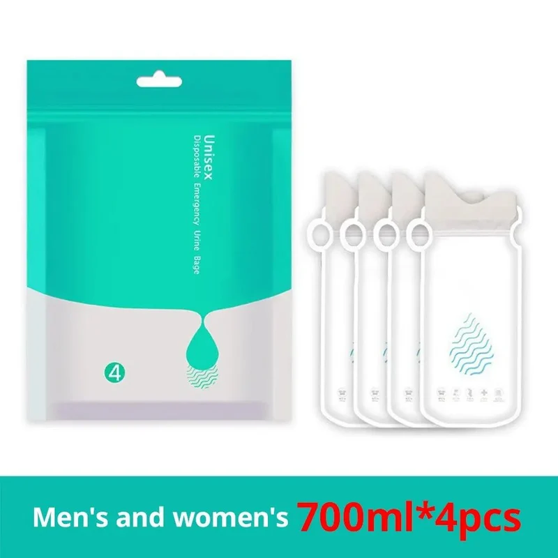 Urinoir portable de voyage / pisse-debout, sacs de vomi de voiture, mini-toilettes mobiles, 700ml, 4 pièces "PP"EasyBag - Emergency Urine Bag"