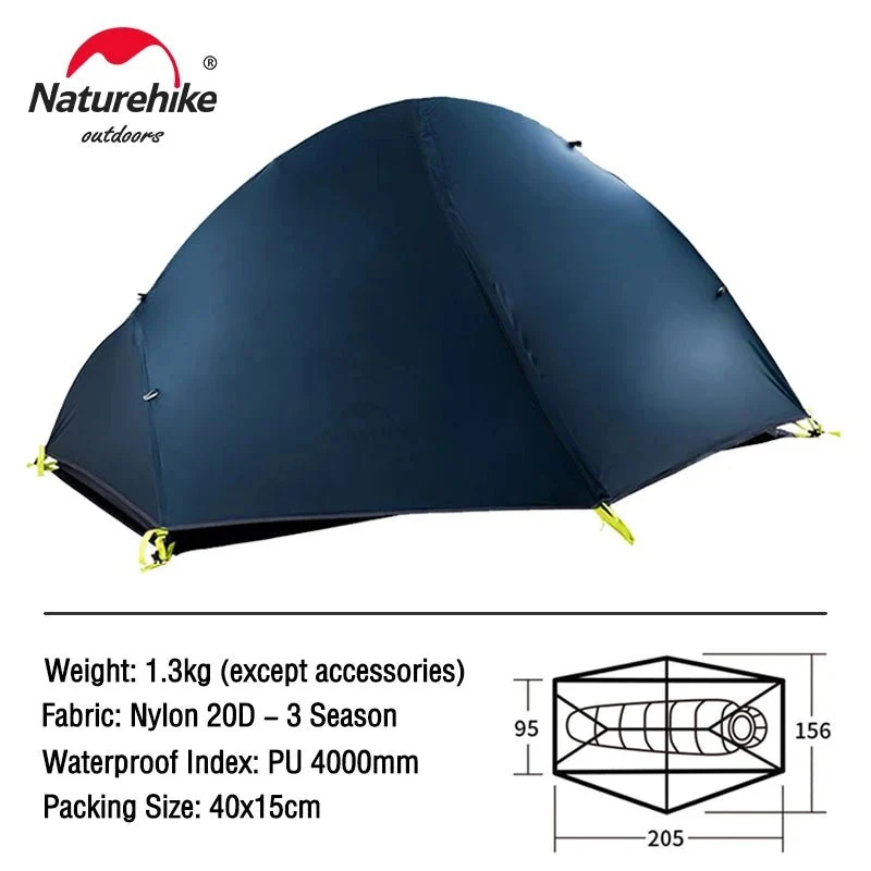 Tente randonnée / bikepacking ultralégère à double-parois 1,3kg pour 1 personne "Naturehike - Spider 1"