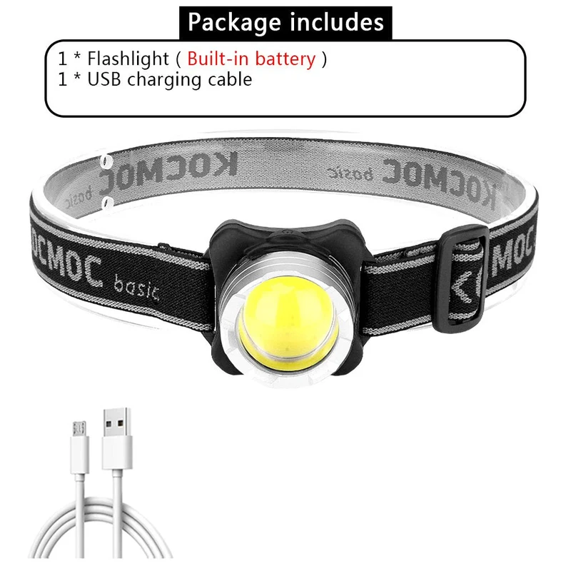 Mini-lampe frontale portable avec batterie 550mah intégrée 50g "Kocmoc - Basic"