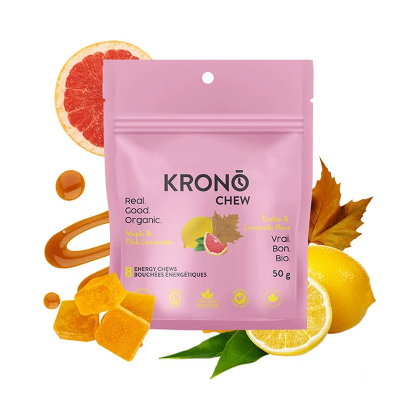 Bouchées énergétiques Krono à l’érable et limonade rose