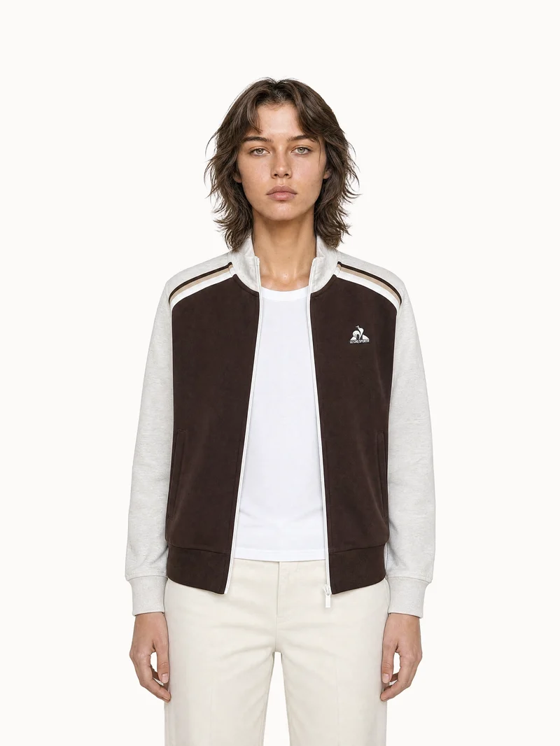 Veste zippée en double face avec bandes rayées épaules