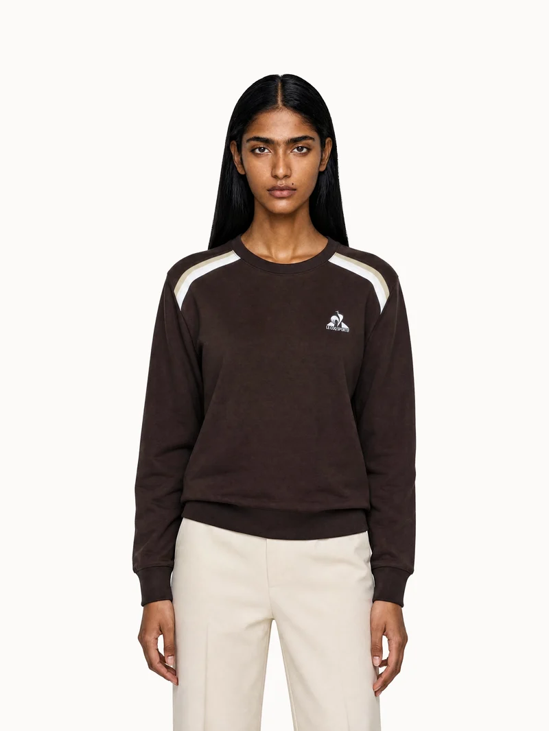Sweat col rond en double face avec bandes rayées épaules
