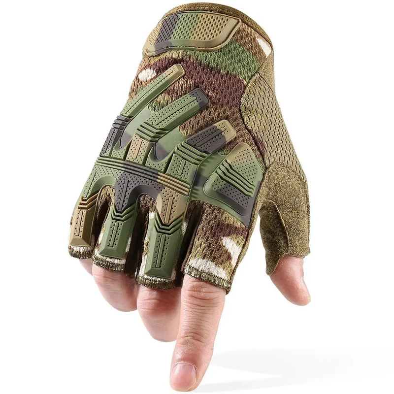 Gants tactiques halft / demi-doigt militaires, airsoft, tir "Wtactful - B53"