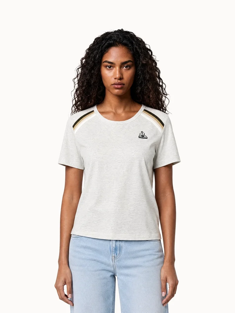 T-shirt en jersey de coton avec bandes rayées épaules
