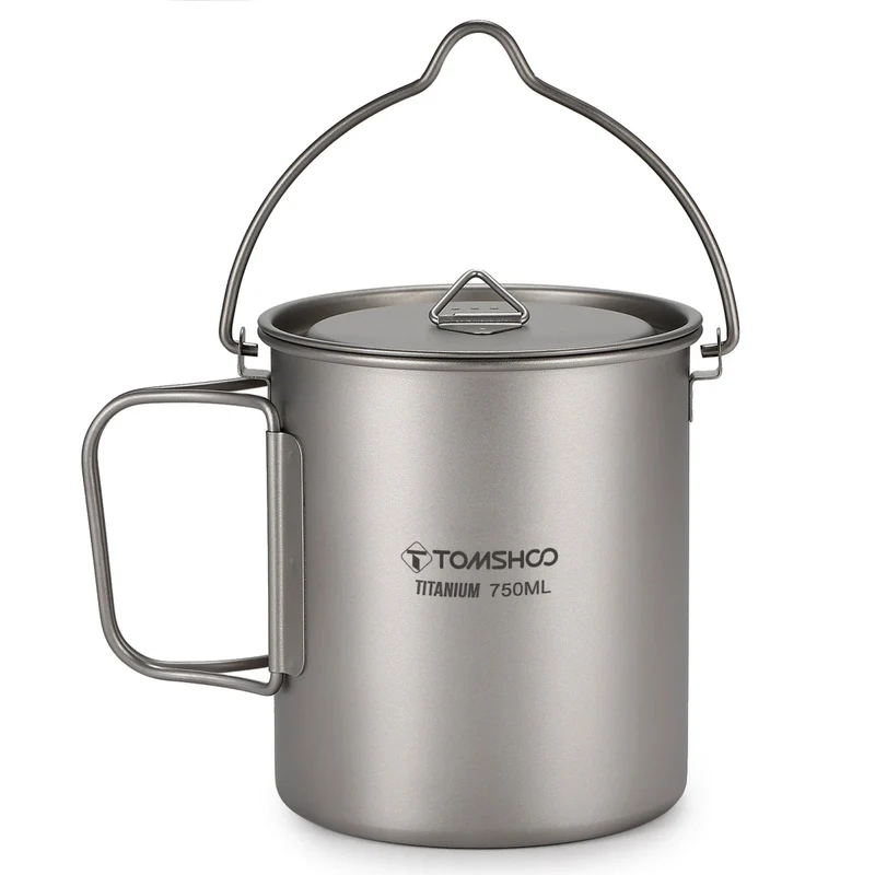 Ensemble d'ustensiles de cuisine en titane ultraléger "Tomshoo - Hiking Cup"