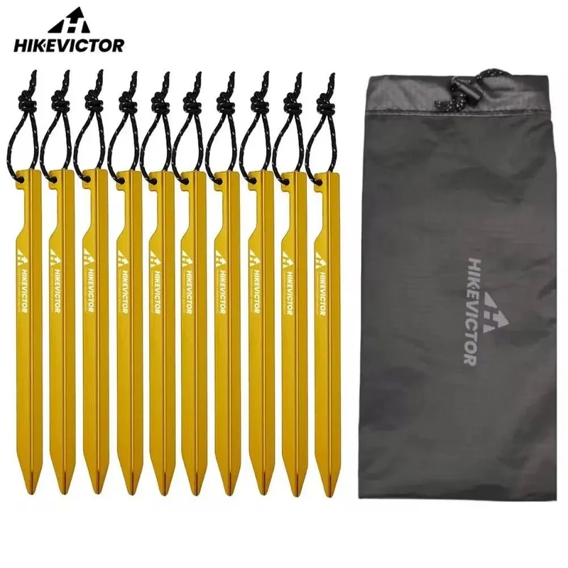 10 piquets de tente camping / bivouac en alliage d'aluminium léger "Hikevictor - 15 cm"