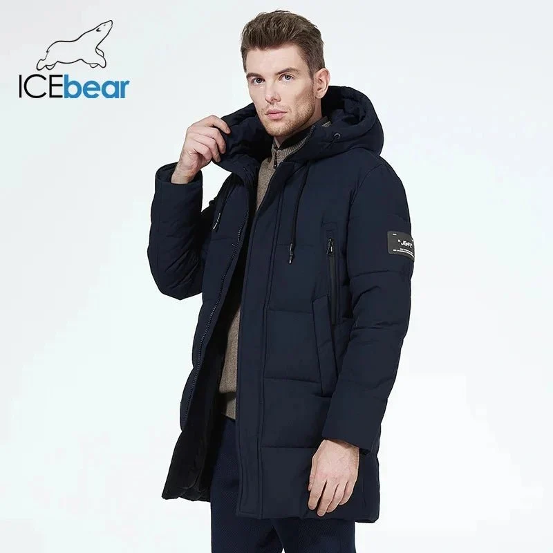 Manteau hiver mi-long à capuche pour homme "ICEbear - MWD3061D"