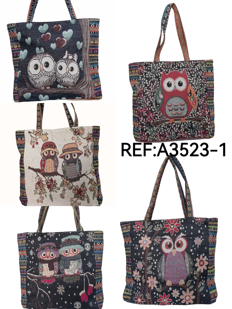 Sac à main en toile brodé hibon pour femme (x12)