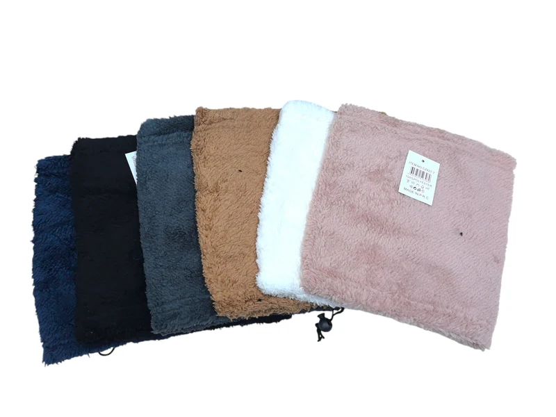 Snood 2-en-1 tour de cou bonnet HOMME-FEMME moumoute (x12)