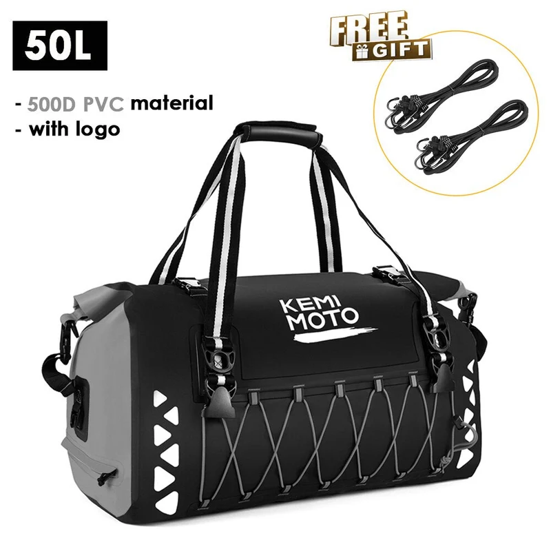 Sacoche arrière imperméable en PVC avec bandoulière "KemiMoto - Luggage bag"