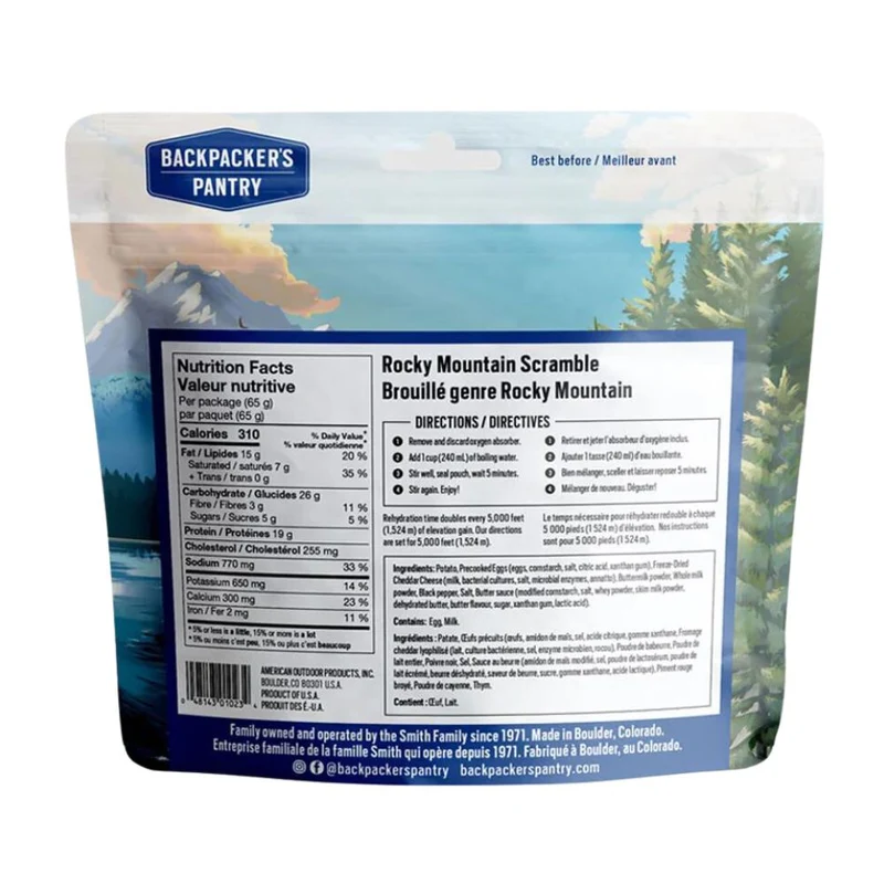 Oeufs brouillés Rocky Mountain Backpacker's Panrty