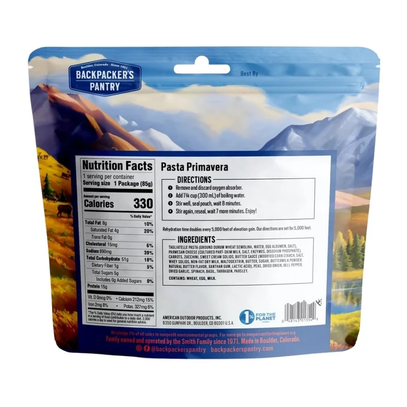 Pâtes Primavera - Backpacker's Pantry