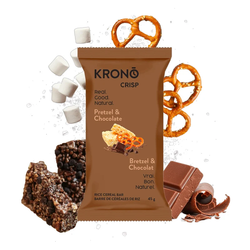 Carrés de riz énergétiques Krono Bretzel et chocolat