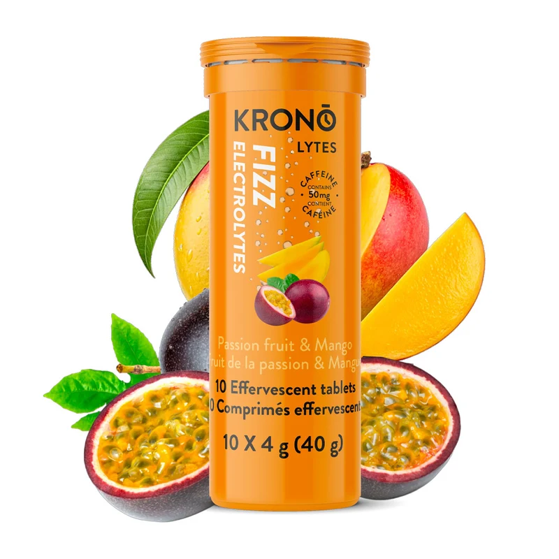 Pastilles d'hydratation Krono Fruits de la passion et Mangue (caféiné)