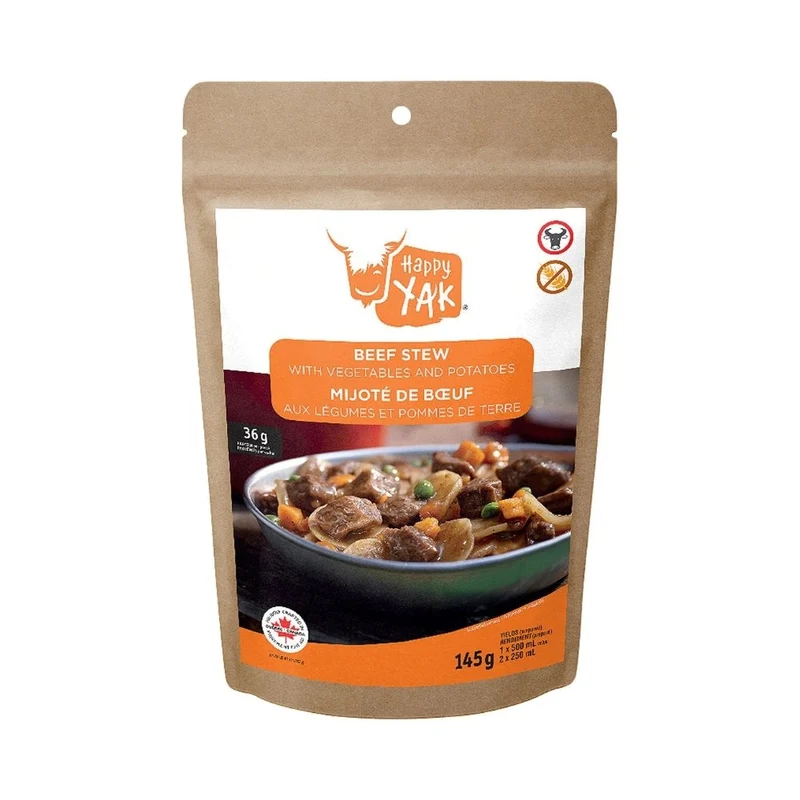 Mijoté de bœuf aux légumes et pommes de terre - Mets lyophilisés Happy Yak