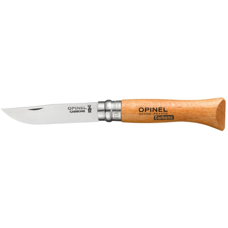 Couteau à lame en acier de carbone Opinel Blister no 6 Hêtre