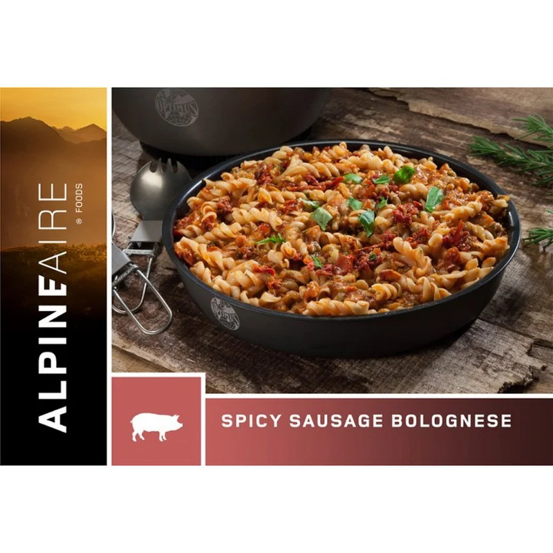 Pâtes bolognaise à la saucisse épicée - Mets lyophilisés AlpineAire