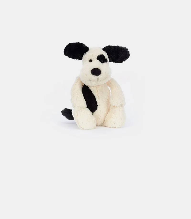 Bashful rufferty black & cream puppy original