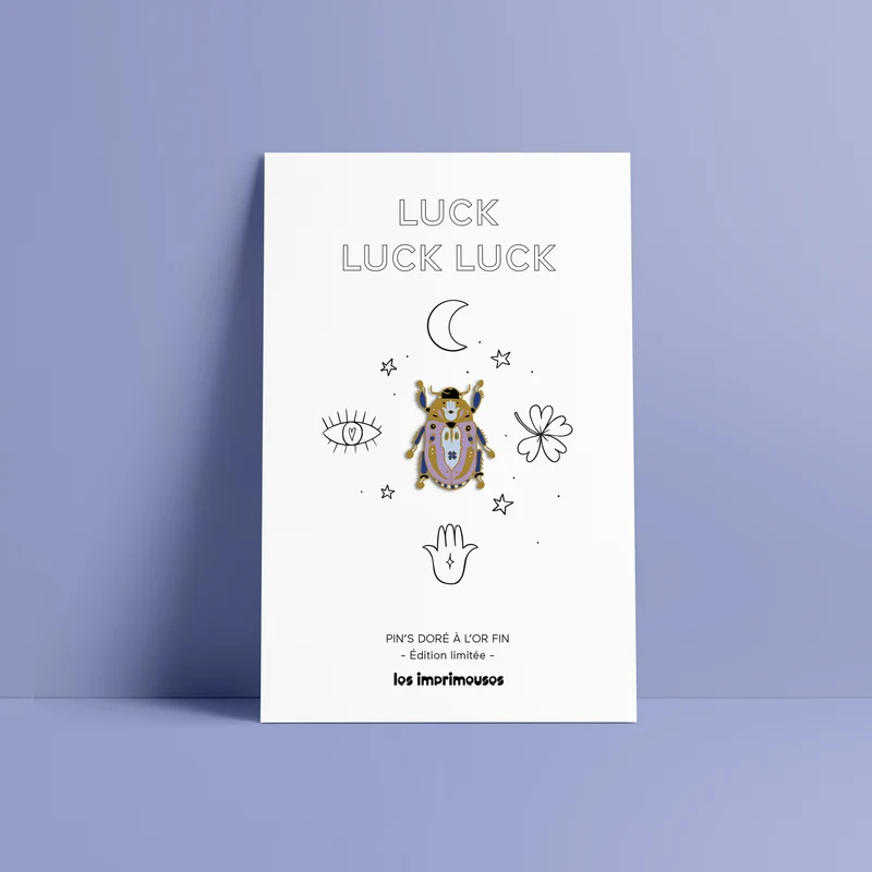Pin's Scarabée - Luck Luck Luck - Lilas