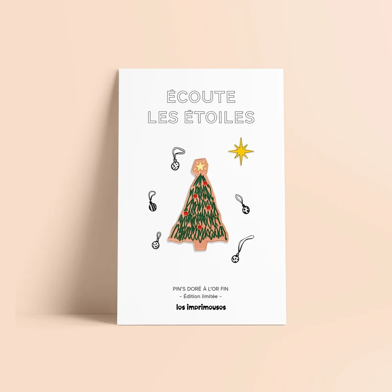 Pin's Sapin et étoile - Ecoute les étoiles