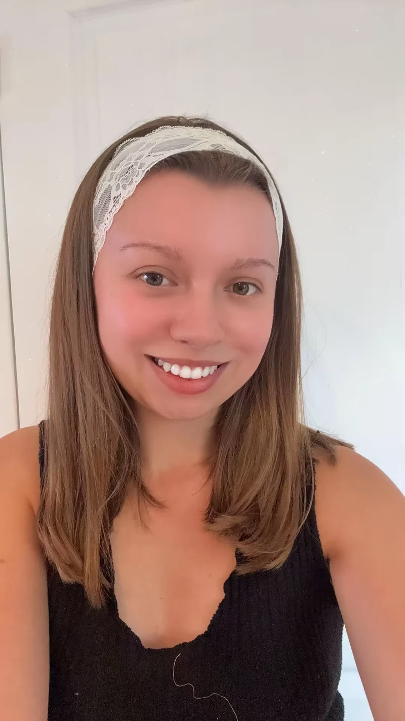 Bandeau cheveux en dentelle écru femme