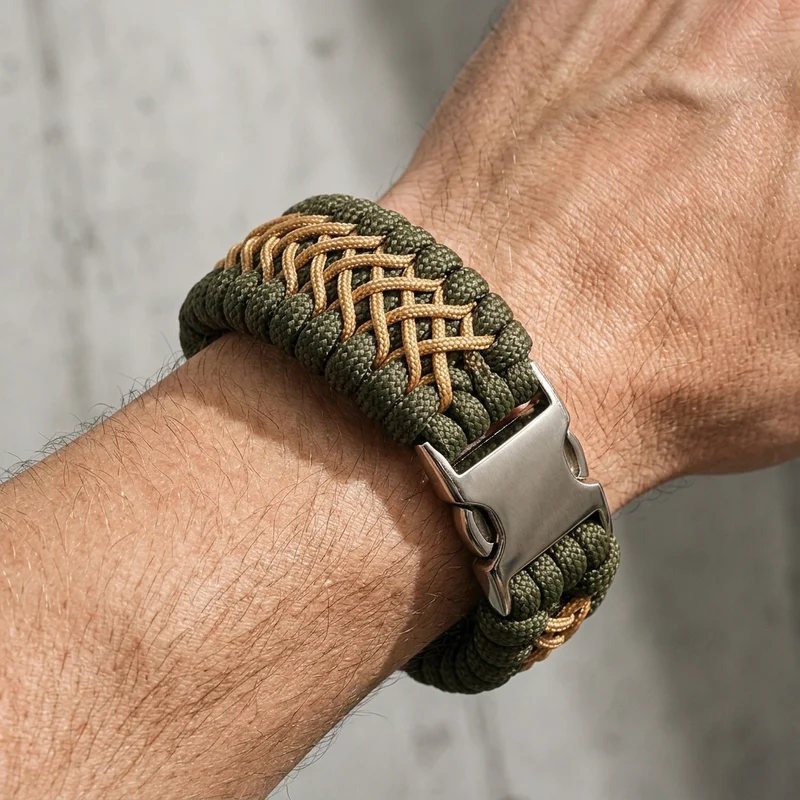 Bracelet Homme Sport en Paracorde Tressée et Boucle Clip