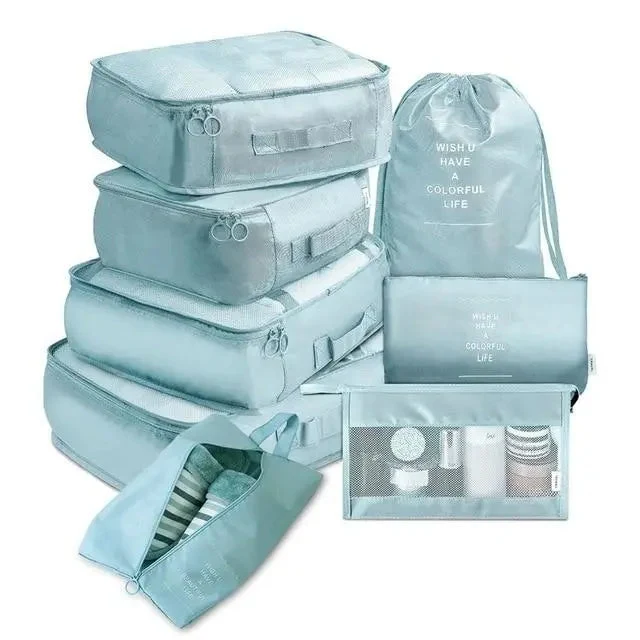 Organisateurs de Valise Bleu Ciel | 8 Sacs Imperméables