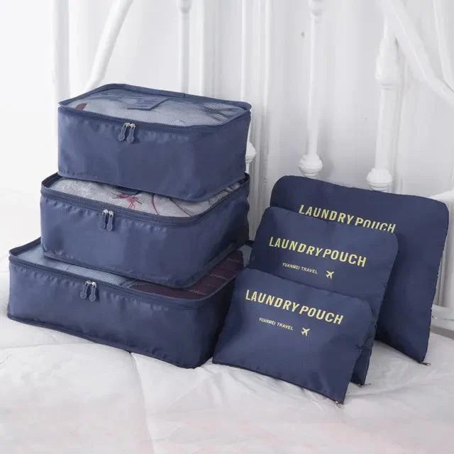 Organisateurs de Valise 6 Pièces | Nylon Imperméable Bleu Marine