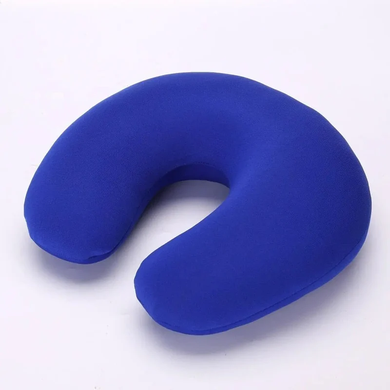 Oreiller de Voyage Microbilles | Forme U Bleu Coton