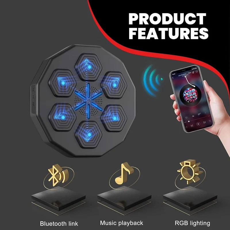 Machine à Boxe Murale Bluetooth | Entraînement Musical Interactif