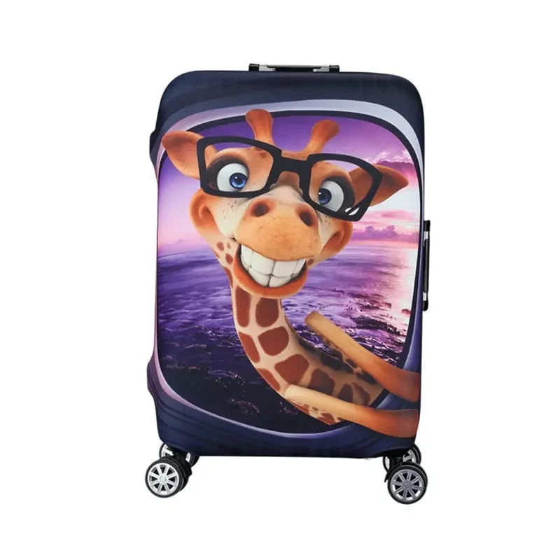 Housse Valise Girafe Drôle | Protection Bagage Polyester