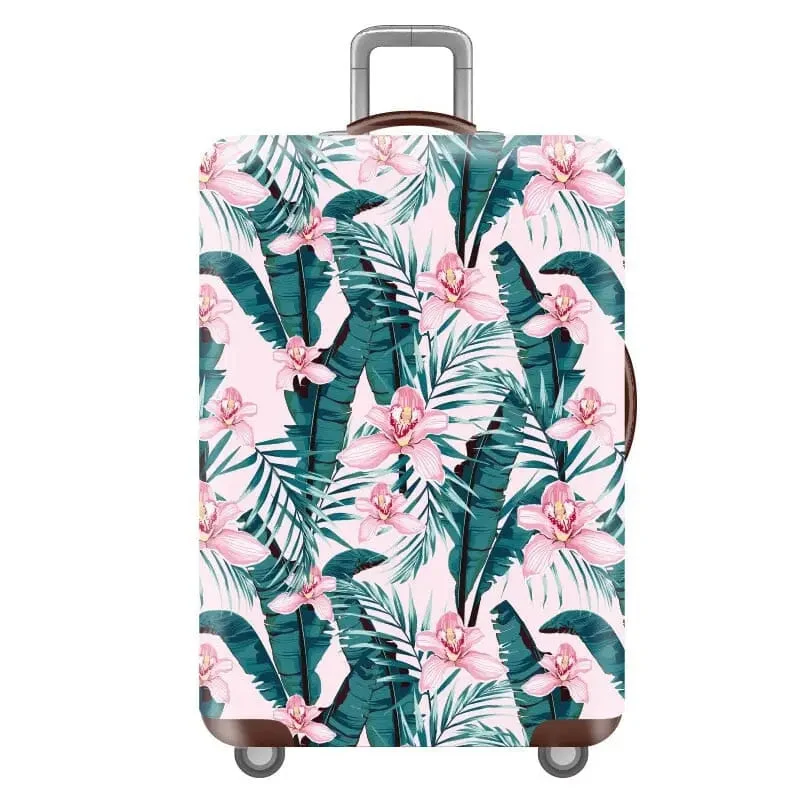 Housse Valise Fleurs Roses | Protection Extensible Voyage