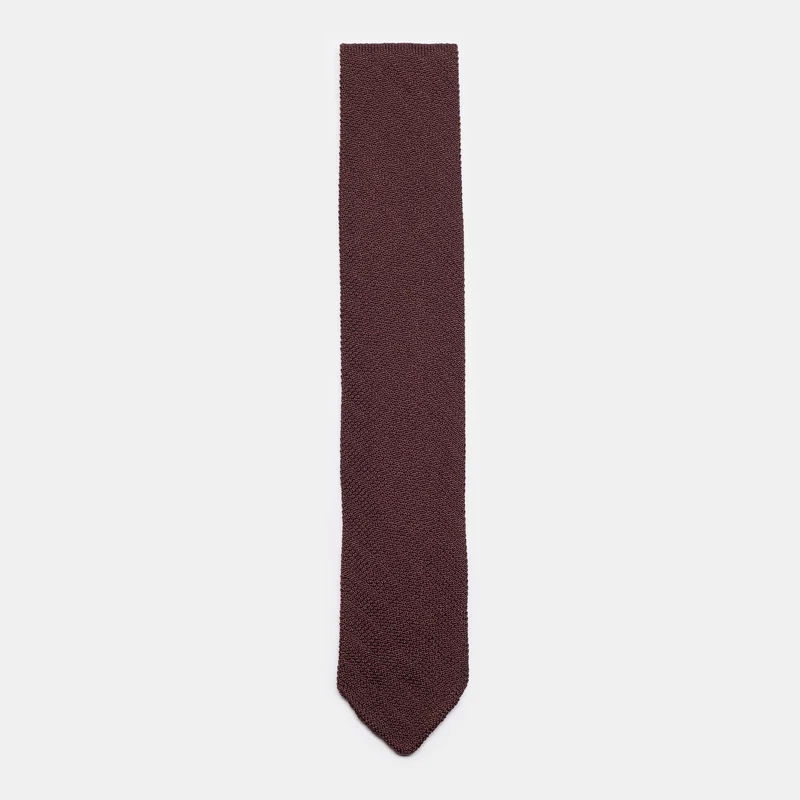 Formal Tie in Brown Knitted Stripe