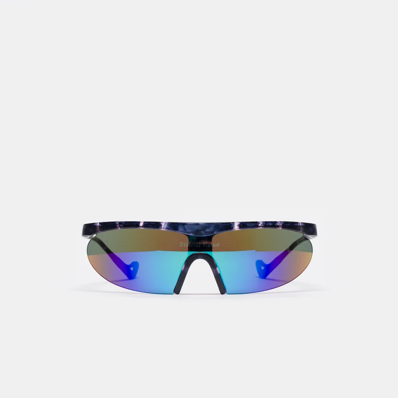 Koharu Eclipse Sunglasses in Navy Pink Mosaic/D+ Blue Mirror