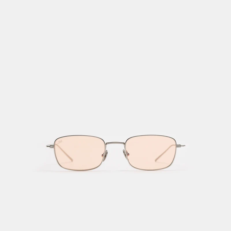 Grace Sunglasses in Matte Silver/Apricot
