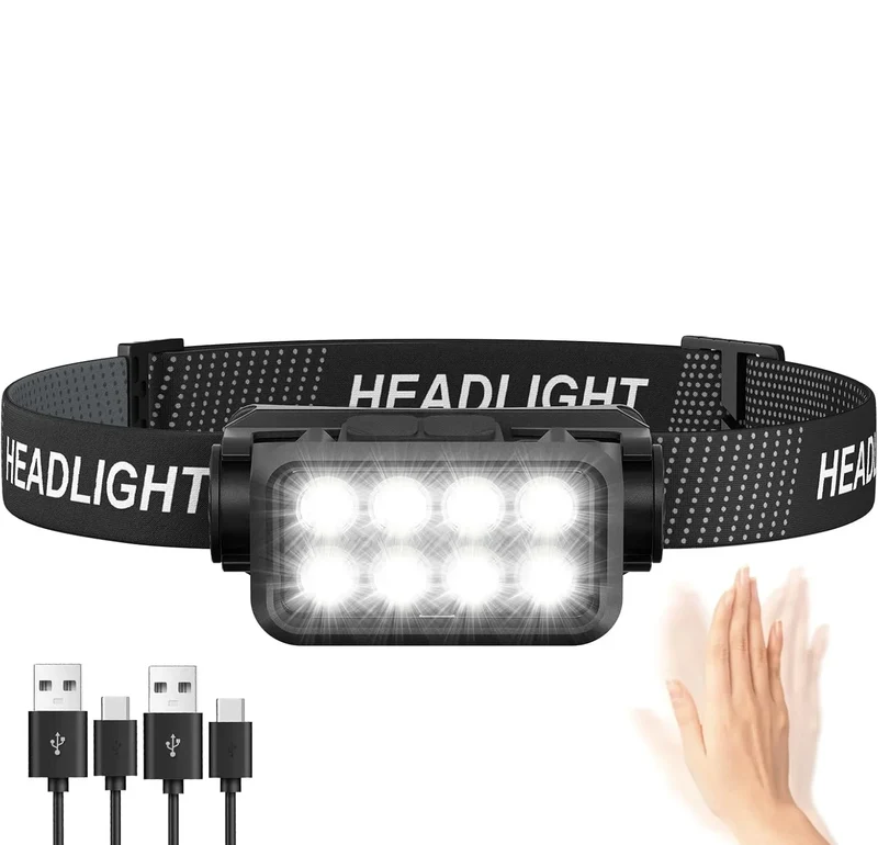 Lampe frontale LED éclairage large randonnée