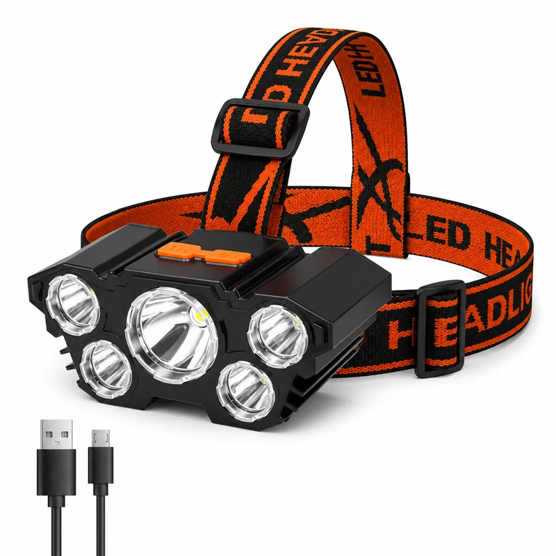 Lampe frontale LED multi lampes randonnée