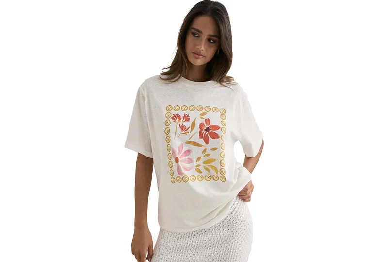 T-SHIRT SURDIMENSIONNÉ FLEURS SAUVAGES
