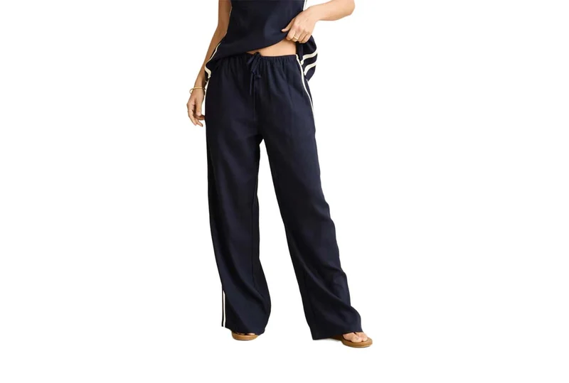 PANTALON DE SURVÊTEMENT EN LIN CONTRASTÉ